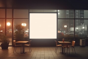 Blank restaurant shop sign or menu board in cafe or restaurant. generative ai