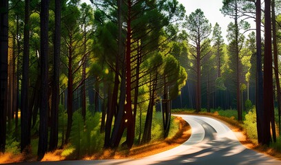 Obraz premium sunset in the forest background