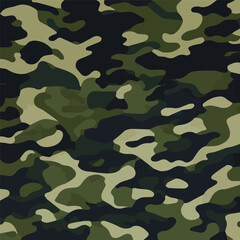 Fototapeta premium Camouflage seamless pattern. Trendy style camo, repeat print. Vector illustration. Khaki texture, perfect for military army design
