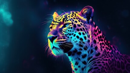 portrait of a Colorful leopard