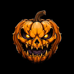 halloween pumpkin on black