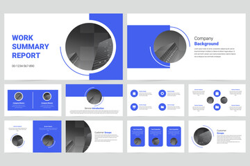 Blue modern business presentation slideshow presentation template