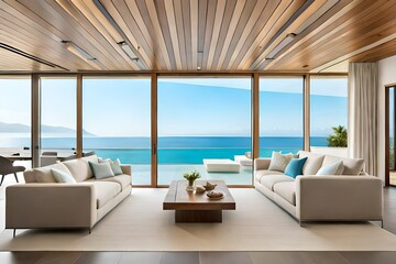 Obraz na płótnie Canvas modern living room with furniture generated by AI