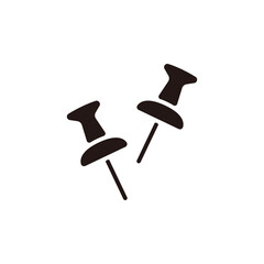 Push pins icon.Flat silhouette version.