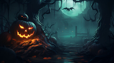 Fototapeta premium Halloween background illustration