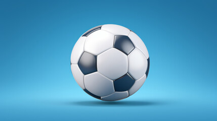Fototapeta na wymiar A soccer ball on a blue background