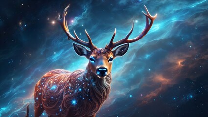 deer in the magic space nebulae