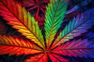 Color Burst: Cannabis Leaf