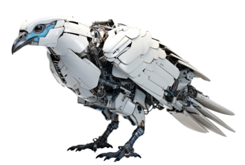 Robotic pigeon png, mechanical cyber bird isolated on transparent background, cybernetic robot