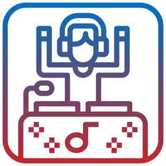 DJ line icon,linear,outline,graphic,illustration