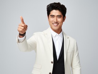 30 years old asian man in emotional dynamic pose