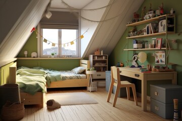 3d Render of room for kids