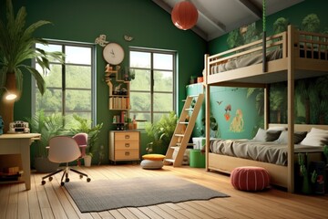 3d Render of room for kids