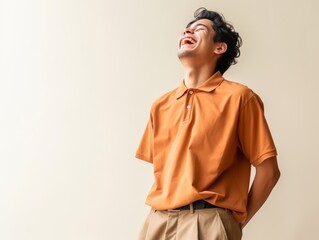 Obraz premium 30 years old asian man in emotional dynamic pose