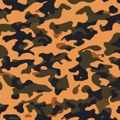 Camouflage seamless pattern. Trendy style camo, repeat print. Vector illustration. Khaki texture, perfect for military army design