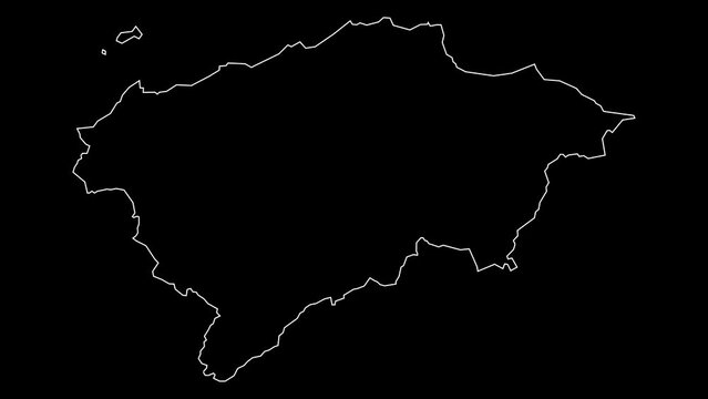 Bizerte governorate map of Tunisia outline animation