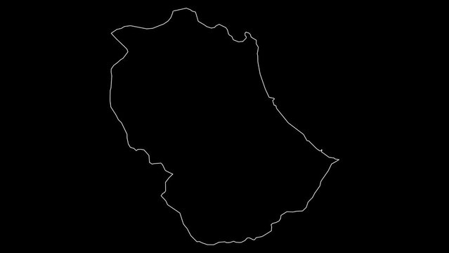 Gabes governorate map of Tunisia outline animation