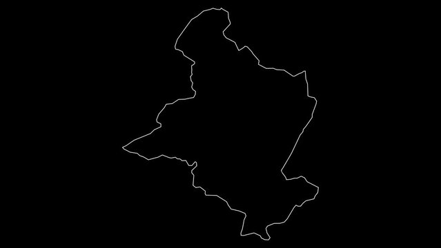 Sidi Bouzid governorate map of Tunisia outline animation