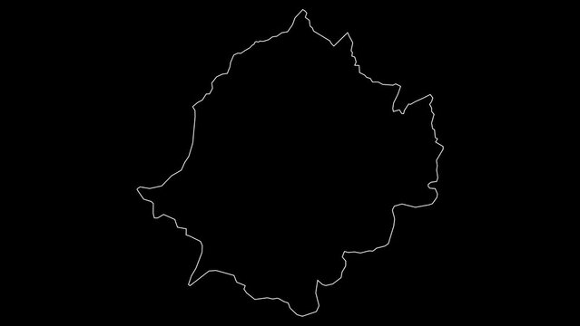Zaghouan governorate map of Tunisia outline animation