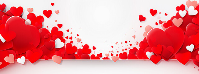 Valentine's day background with red hearts. love illustration. selective focus.