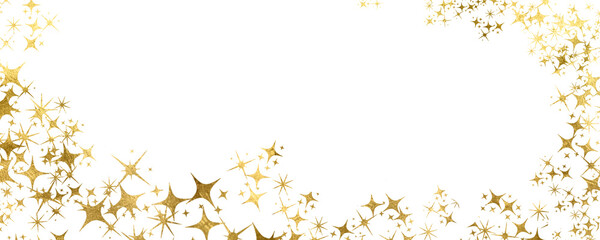 Gold sparkle splatter border. Gold stars random luxury sparkling confetti.Star Gold.