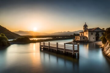 Fototapeta premium sunset in the city of kotor