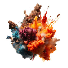 Explosion isolated on transparent background. Ai Generative Art.