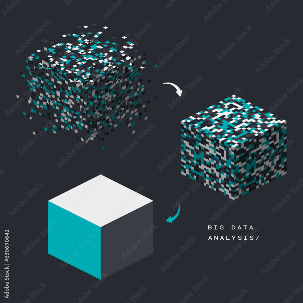 Aufkleber Big data visual information background. Social network concept. Connection vector background.