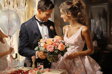 the exchange of meaningful gifts on special occasions such as weddings or anniversaries Generative AI