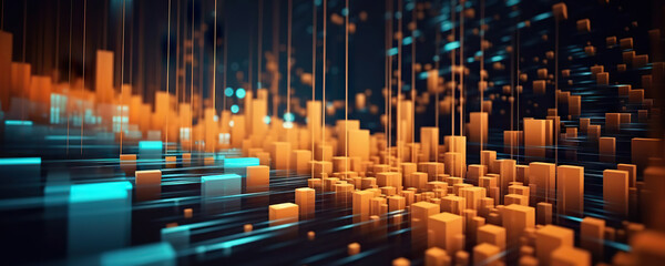 Obraz premium Abstract digital background. Can be used for technological processes, neural networks and AI, digital storages, sound and graphic forms, science, education, etc.
