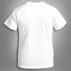  Stylish white t-shirt on grey background, front views. Space for .design. Generative AI.
