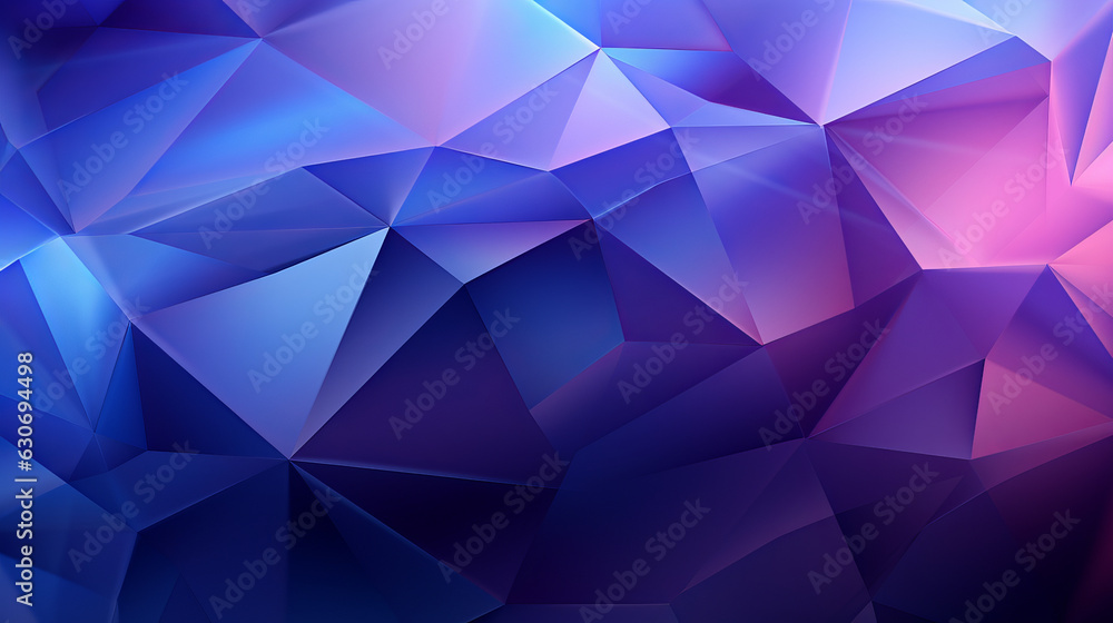Poster a blue and pink abstract background with triangles