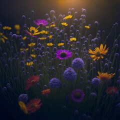 Fototapeta na wymiar Alps flowers. AI generated illustration