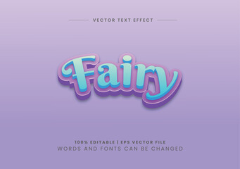 Fairy 3d Text Effect Editable Vector Design