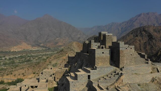 Dhee Ayn marble village aerial view  Al Mukhwah  Saudi Arabia