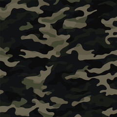 Camouflage seamless pattern. Trendy style camo, repeat print. Vector illustration. Khaki texture, perfect for military army design