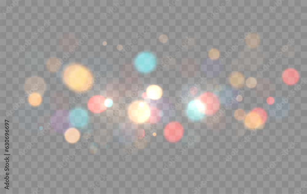 Poster Colorful Bokeh background. Vector bokeh lights