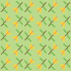 Pixel Art Pattern Seamless Vector