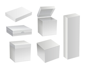 Packaging box icons modern elegant 3d sketch