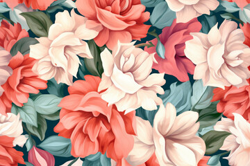 drawing textile summer pattern fabric art wallpaper leaf flower spring. Generative AI.