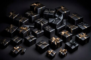 gifts boxes with black background