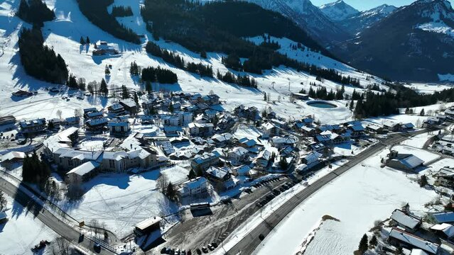 Aerial view, mountains Iseler, K&uuml;hgundkopf, Oberjoch, Allg&auml;u, Bavaria, Germany