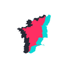 Tamil Nadu Map - World Map International vector template. India region silhouette vector illustration