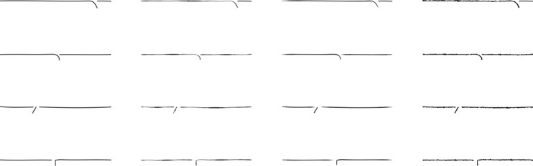 ベクターのかわいい手書きの下線ふきだしセット　黒　あしらい　シンプル　Black handwritten vector speech bubble set