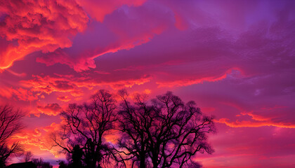 Fototapeta premium sunset in the forest