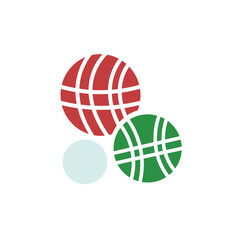 hand drawn bocce ball logo design vector flat isolated illustration