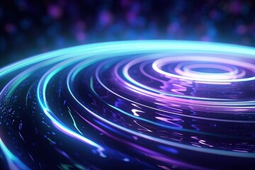 Fototapeta premium abstract futuristic background with pink blue glowing neon moving high speed wave lines and bokeh lights. Data transfer concept Fantastic wallpaper
