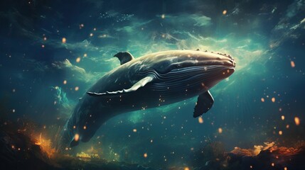 Fototapeta premium whale in the sea ai generated