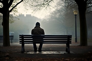 Reflections in Solitude: A Person Lost in Thought, Sitting Alone on a Park Bench