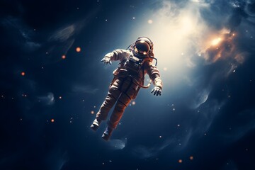 Fototapeta na wymiar Space Solitude: A Lone Astronaut Floating in the Cosmic Vastness, Representing the Ultimate Isolation